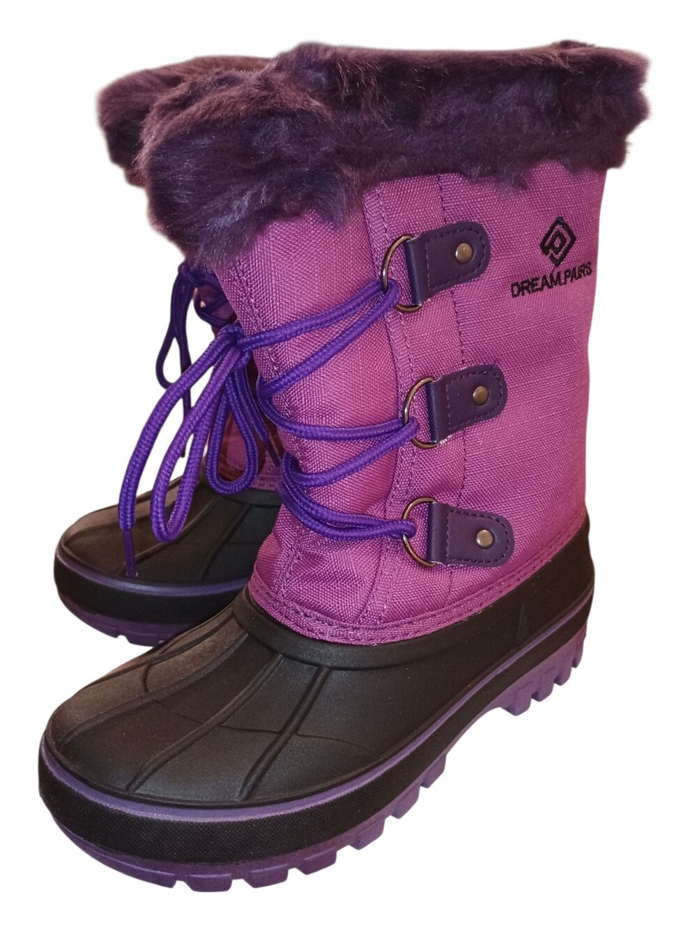 Dream Pairs Girls Forester Waterproof Winter Snow Boots - Purple, Size 2